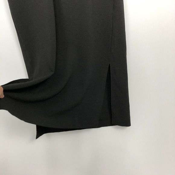 Ganni Black Midi Dress Crepe Side Slits 34 US XS - Picture 8 of 11